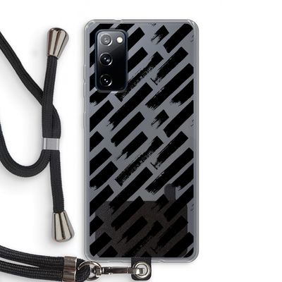 Zwarte vegen: Samsung Galaxy S20 FE / S20 FE 5G Transparant Hoesje met koord