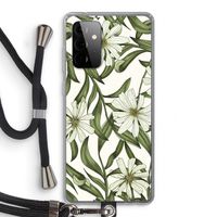 Wit bloemenpatroon: Samsung Galaxy A72 5G Transparant Hoesje met koord