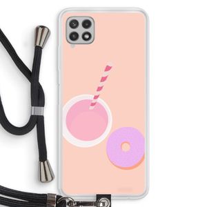 Donut: Samsung Galaxy A22 4G Transparant Hoesje met koord
