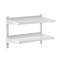 Wandrek van roestvrij staal - 2 planken - 80 x 40 cm Wandrek van roestvrij staal - 2 planken - 80 x 40 cm