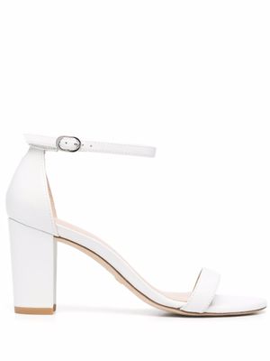 Stuart Weitzman sandales NearlyNude 80 mm à talons épais - Blanc