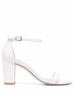 Stuart Weitzman sandales NearlyNude 80 mm à talons épais - Blanc