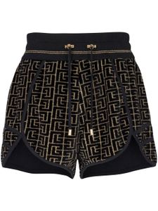 Balmain short à motif monogrammé - Noir