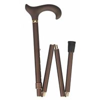 Luxe opvouwbare wandelstok Brons met soft Derby handvat 83 - 95 cm - thumbnail