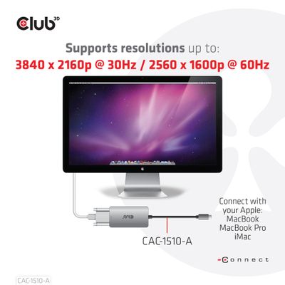 CLUB3D CAC-1510-A video kabel adapter USB Type-C DVI