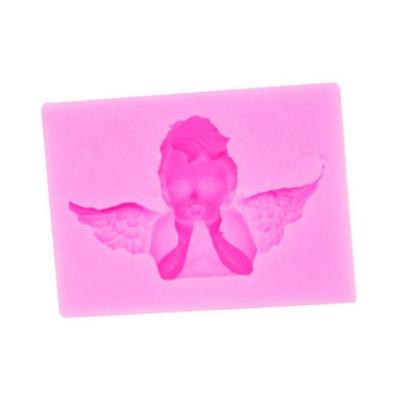 2 stuks Angel shape fondant cake silicone schimmel aroma zachte klei klei kunststof decoratie (roze)
