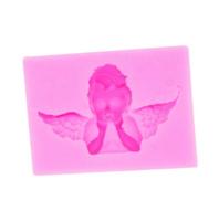 2 stuks Angel shape fondant cake silicone schimmel aroma zachte klei klei kunststof decoratie (roze)