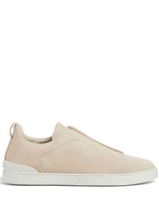 Zegna Triple Stitch leather sneakers - Tons neutres