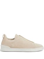 Zegna Triple Stitch leather sneakers - Tons neutres