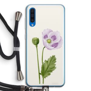 Purple poppy: Samsung Galaxy A50 Transparant Hoesje met koord
