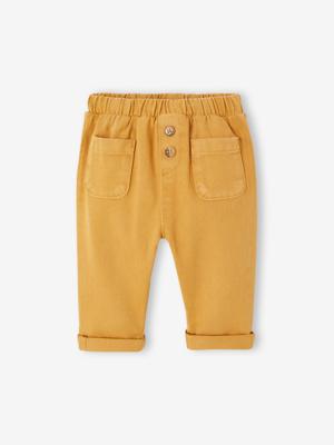 Babybroek met elastische taille karamel