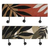 Wandkapstok DKD Home Decor Multicolour Ijzer Mangohout Tropisch Blad van een plant Coating 38 x 5 x 18 cm (2 Stuks)