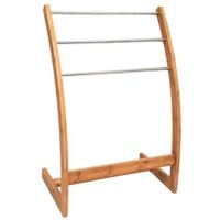 MSV Handdoeken ophangrek badkamer - bamboe hout - 57 x 35 x 85 cm