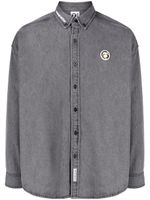 AAPE BY *A BATHING APE® chemise en coton à patch logo - Gris - thumbnail