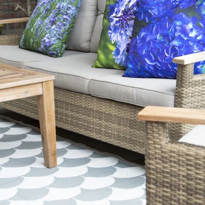 Esschert Design Buitenkleed 180x121 cm grijs en wit OC24