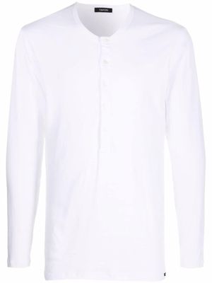 TOM FORD t-shirt à col tunisien - Blanc