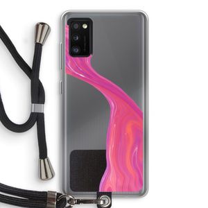 Paarse stroom: Samsung Galaxy A41 Transparant Hoesje met koord
