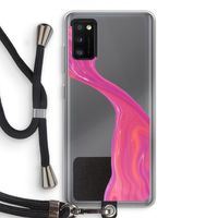 Paarse stroom: Samsung Galaxy A41 Transparant Hoesje met koord