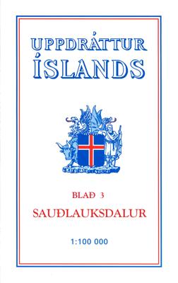 Wandelkaart - Topografische kaart 3 Atlaskort Saudlauksdalur | Ferdakort