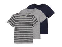 lupilu 3 stuks peuters T-shirts (110/116, Navy/grijs gestreept)