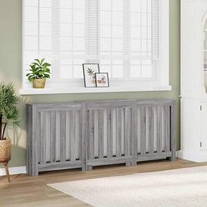 VidaXL Radiatorombouw 205x21,5x83,5 cm bewerkt hout grijs sonoma eiken