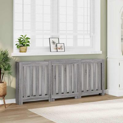 VidaXL Radiatorombouw 205x21,5x83,5 cm bewerkt hout grijs sonoma eiken
