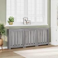 VidaXL Radiatorombouw 205x21,5x83,5 cm bewerkt hout grijs sonoma eiken