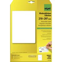 Sigel LA230 210 x 297 mm Papier Wit 25 stuk(s) Weer verwijderbaar Universele etiketten 25 vel DIN A4 Sigel LA230 210 x 297 mm Papier Wit 25 stuk(s) Weer verwijderbaar Universele etiketten 25 vel DIN A4