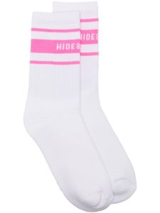 Hide&Jack chaussettes nervurées à bande logo - Blanc