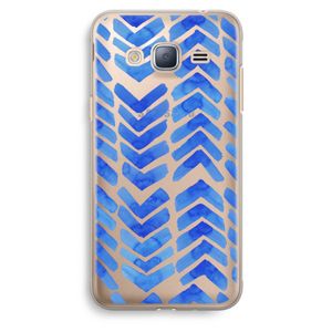 Blauwe pijlen: Samsung Galaxy J3 (2016) Transparant Hoesje