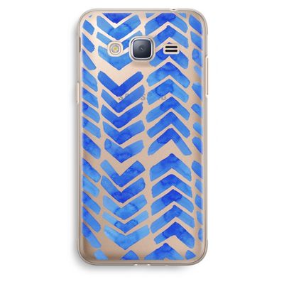 Blauwe pijlen: Samsung Galaxy J3 (2016) Transparant Hoesje