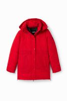 Gewatteerde jas met ritsen - RED - L