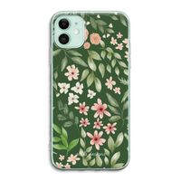 Botanical green sweet flower heaven: iPhone 11 Transparant Hoesje