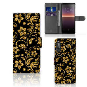 Sony Xperia 10 II Hoesje Gouden Bloemen