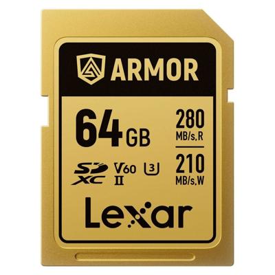 Lexar SDXC Pro Gold Series Armor UHS-II 64GB V60 IP68 R280/W210