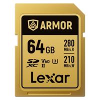 Lexar SDXC Pro Gold Series Armor UHS-II 64GB V60 IP68 R280/W210 Lexar SDXC Pro Gold Series Armor UHS-II 64GB V60 IP68 R280/W210