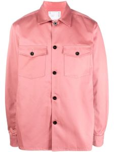 sacai chemise en coton à empiècement contrastant - Rose