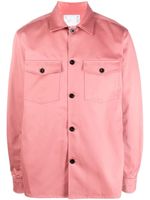 sacai chemise en coton à empiècement contrastant - Rose
