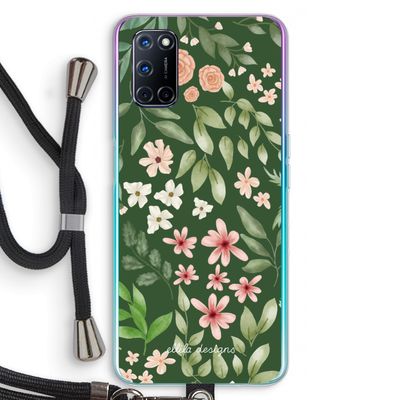 Botanical green sweet flower heaven: Oppo A52 Transparant Hoesje met koord