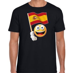 Spanje supporter / fan emoticon t-shirt zwart voor heren