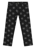 Dolce & Gabbana Kids jean skinny à motif monogrammé - Noir - thumbnail