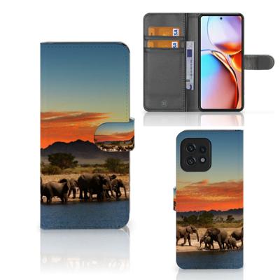 Motorola Edge 40 Pro | Telefoonhoesje | Met pasjeshouder | Olifanten