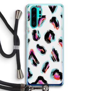 Cheetah color: Huawei P30 Pro Transparant Hoesje met koord