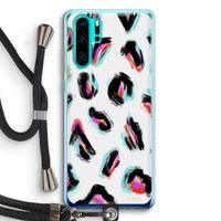 Cheetah color: Huawei P30 Pro Transparant Hoesje met koord