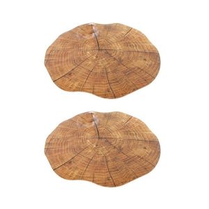 Set van 12x stuks ronde placemats boomstam print 38 cm
