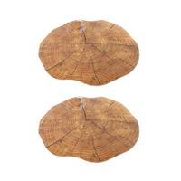 Set van 12x stuks ronde placemats boomstam print 38 cm