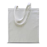 Shopper schoudertasje - wit - katoen - 38x42 cm - met hengels - 11 liter