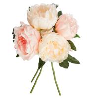 Atmosphera boeket van pioenrozen kunstbloemen - roze - hoogte 30 cm - lichtroze bloemen   - - thumbnail