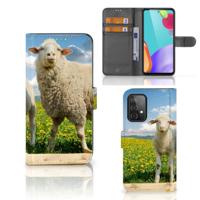 Samsung Galaxy A52 | Telefoonhoesje | Met pasjeshouder | Schaap en Lammetje