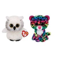Ty - Knuffel - Beanie Boo's - Ausitin Owl & Dotty Leopard - thumbnail